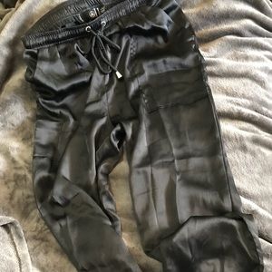 Missguided Pocket detailed cuffed satin joggers